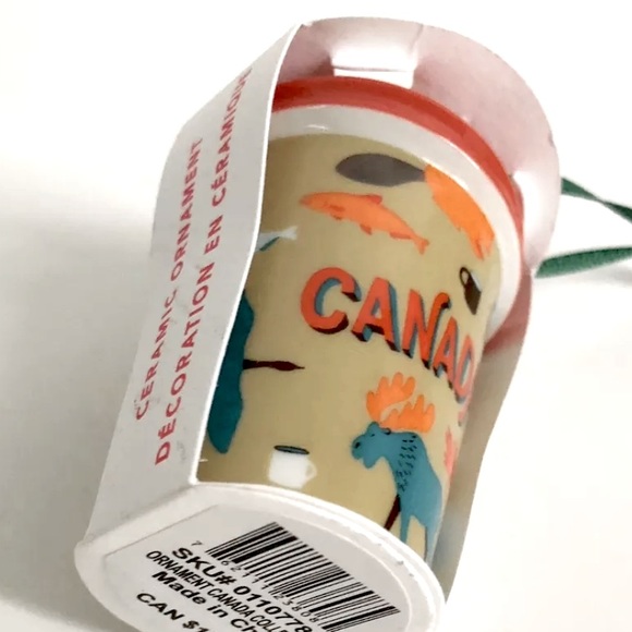 Starbucks CANADA Ceramic Coffee Cup Christmas Tree Ornament NWT - Picture 5 of 6